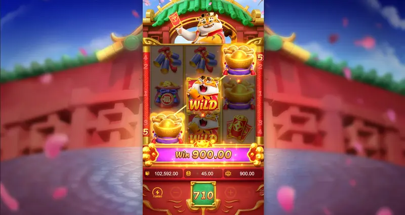 Fortune Tiger Feature ativado — respins com símbolos sticky na grade 3x3